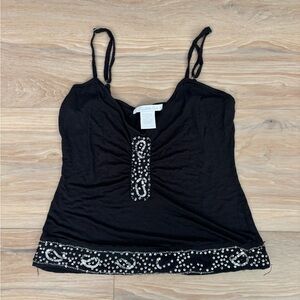 Charlotte Russe Black Camisole with Silver Accents